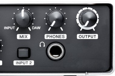 Ses ve kanal karıştırma denetimli kontrol paneli ve jack kulaklık girişi, dış ses kartı kapat.