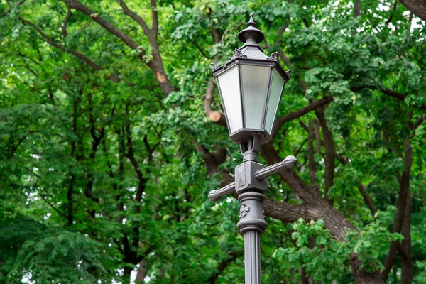 Iron Street Lamp Retro Style Glass Inserts Design Elements Park — Stock Photo, Image