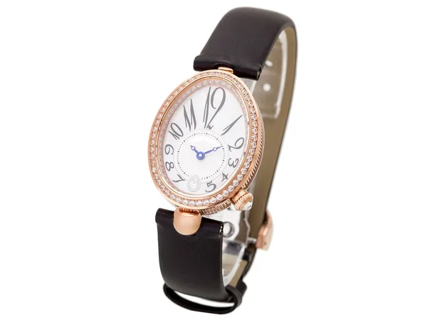 Reloj Mujer Una Caja Oro Decorada Con Diamantes Imitación Diamantes — Foto de Stock