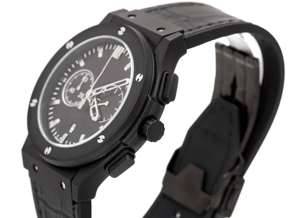 Estricto Reloj Pulsera Para Hombre Color Negro Con Flechas Blancas — Foto de Stock