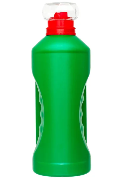 Groene Plastic Fles Zonder Label Met Wasmiddel Met Transparante Dop — Stockfoto