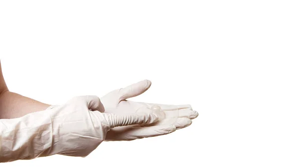 Ręka Uchwytem Rękawiczki Palec Punkt Kontaktowy Tarcza Sutek Tarcza Karmienia — Zdjęcie stockowe