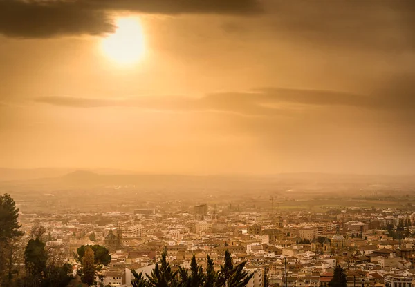 Granada Landschaft und Sonnenuntergang — Stockfoto