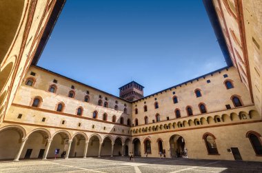 İtalya, Milano 'daki Castello Sforzesco Verandası