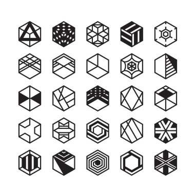 Altıgen geometrik vektör simgesi, süslemesi