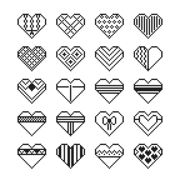 Coeur Vecteur Style Pixel Icône Pour Saint Valentin — Image vectorielle