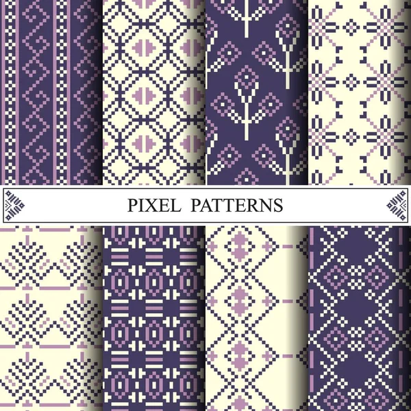 Modèle Pixel Thaïlandais Pour Fabrication Tissu Textile Fond Page Web — Image vectorielle