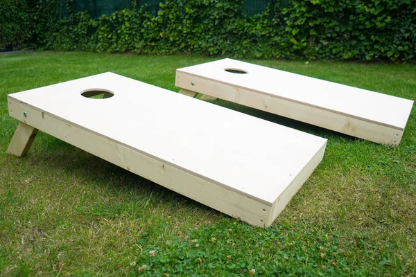 Cornhole Boards en el jardín — Foto de Stock