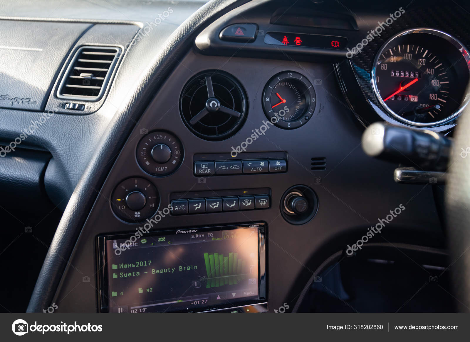 Interior Of A Rare Japanese Sports Car In The Back Of A Gray