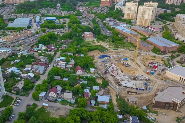 階段のある場所における建築現場の空中風景 — ストック写真