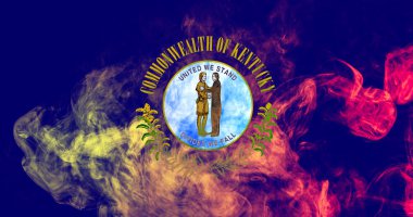 Gri bir smo karşı ABD devlet Kentucky Ulusal bayrağı