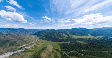 A 'daki Chike-Taman geçidinin hava panoramik geniş pankart görüntüsü