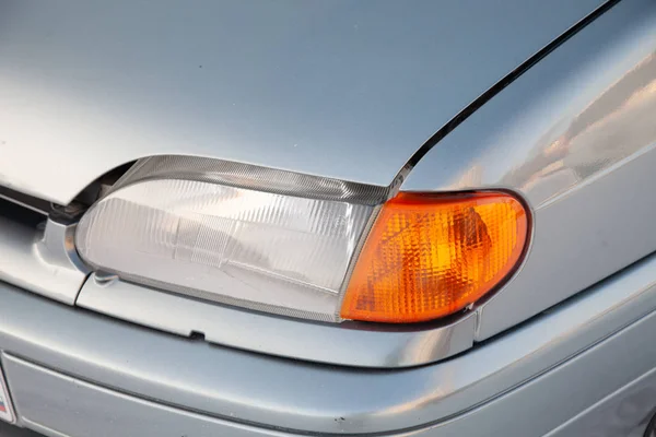 Gray lada 2114 front headlight view — Stock Photo, Image