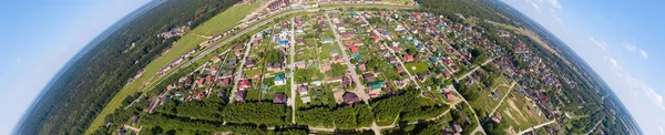 Panorama vue aérienne sur le nouveau quartier du développement à Novosibi — Photo