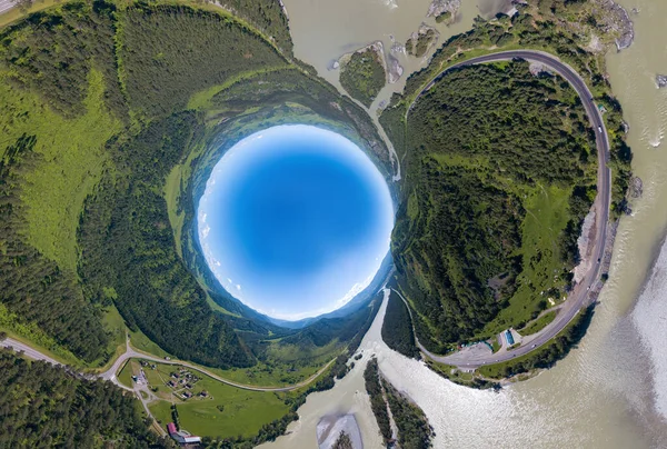 360 fok Panoráma kép egy elvont világ befordult OU — Stock Fotó