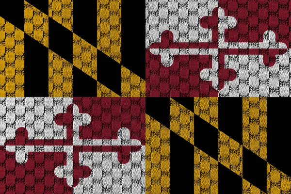 Bandera Nacional Del Estado Maryland Contra Material Textil Gris Con — Foto de Stock