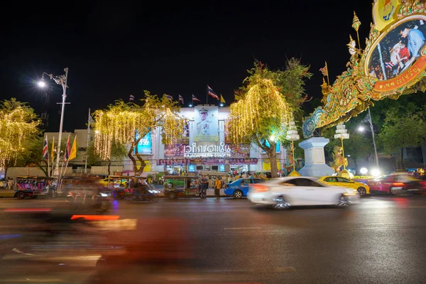 Bangkok Thailand Joulukuuta Rajadamnern Boxing Stadium Night View Street City — kuvapankkivalokuva