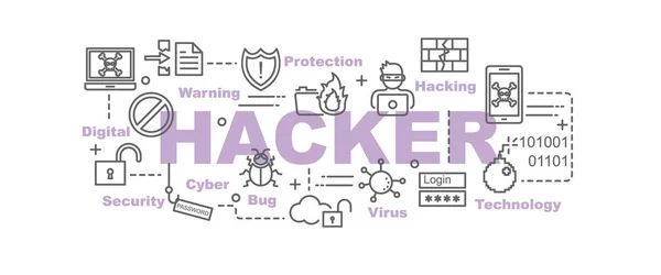 Hacker vektor banner — Stock vektor