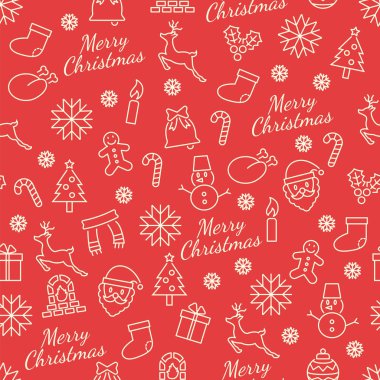 Noel seamless modeli ile çizgi kutsal kişilerin resmi