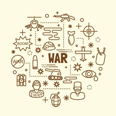 savaş en az ince çizgi Icons set