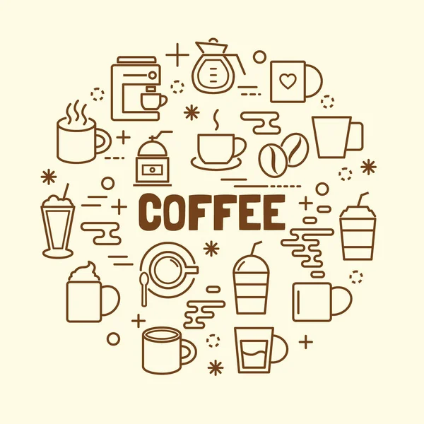 Coffee minimal thin line icons set — Stock Vector