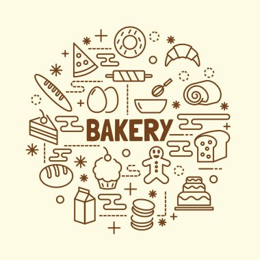 fırın en az ince çizgi Icons set