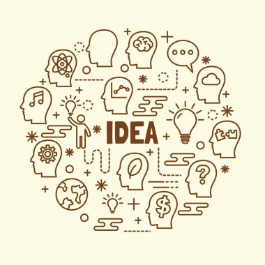 fikir en az ince çizgi Icons set