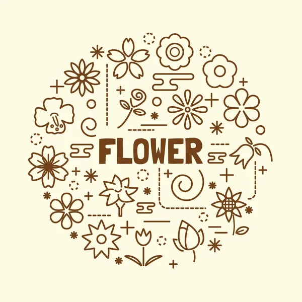 çiçek en az ince çizgi Icons set