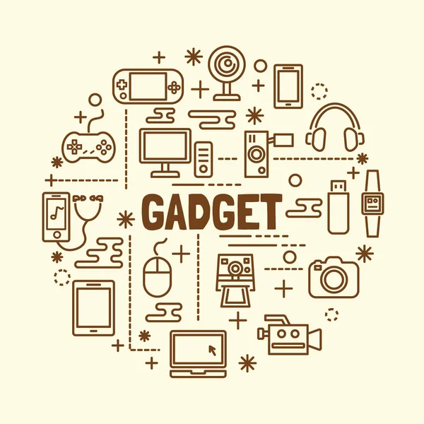 Gadget'ı en az ince çizgi Icons set — Stok Vektör