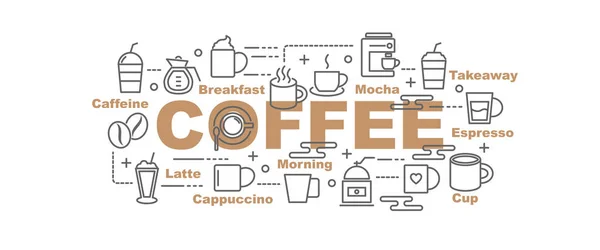 Koffie vector banner — Stockvector