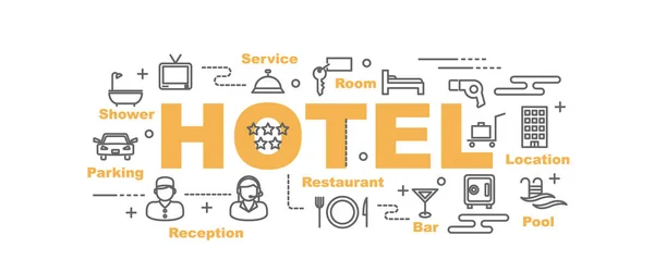 Banner vetorial hotel — Vetor de Stock