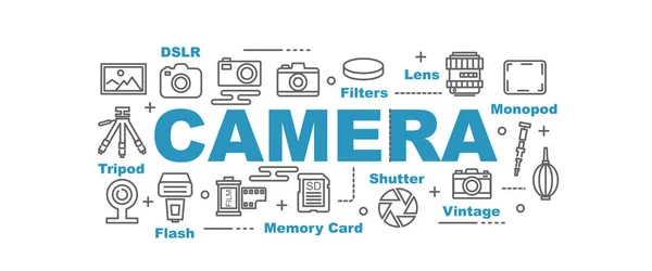 Banner de vetor de câmera — Vetor de Stock
