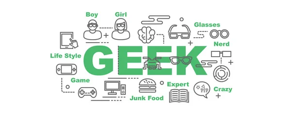 Bandera de vector de Geek — Vector de stock