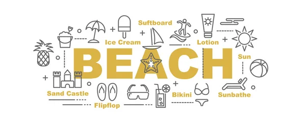 Beach vector banner — Stock Vector