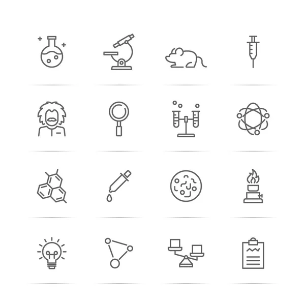 Science experiments vector line icons — Stock Vector