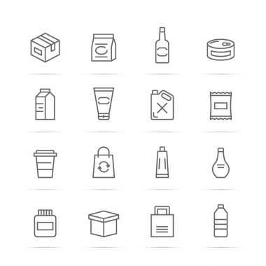 ürün paketi vektör hat simgeleri