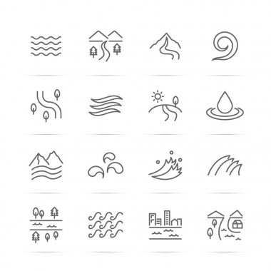 nehir vektör hat simgeler