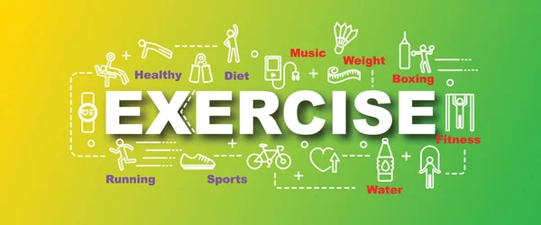 Exercise vector trendy banner — Stock Vector