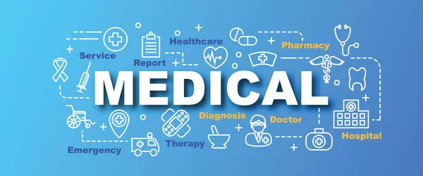 Banner di tendenza vettoriale medico — Vettoriale Stock