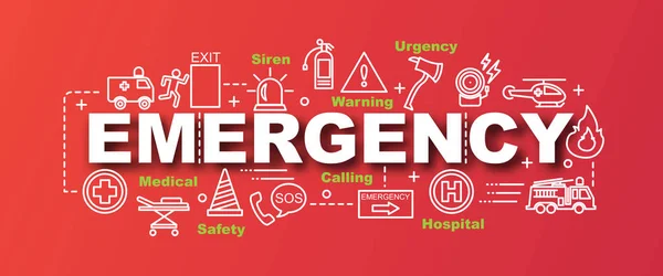 Emergency vector trendy banner — Stock Vector