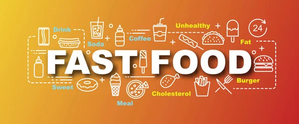 Fast-Food-Vektor trendiges Banner — Stockvektor