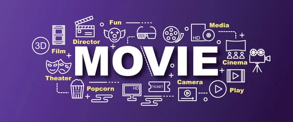 Movie vector trendy banner — Stock Vector