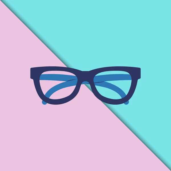Glasses with pink and blue background — Stock Vector