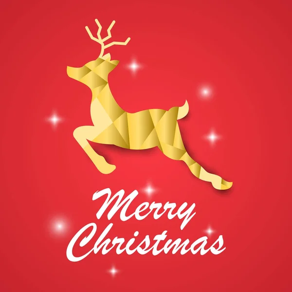 Счастливого Рождества с многоугольным оленем — стоковый вектор