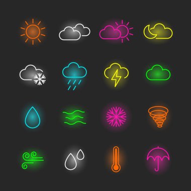 Hava neon Icon set