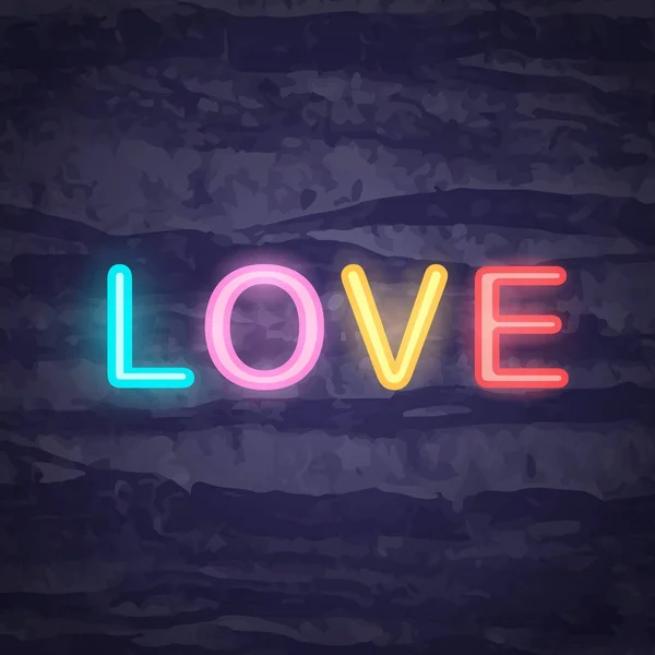 Kärlek neon symbol — Stock vektor