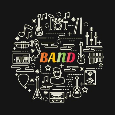 Grup renkli gradyan çizgi simgeleri ile ayarla