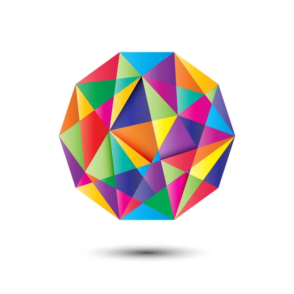 Разноцветный многоугольный шар — стоковый вектор