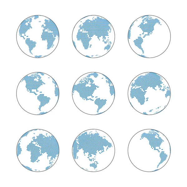 Mappa del mondo punteggiato globale — Vettoriale Stock