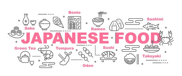 Japanese food vector banner — Stock Vector